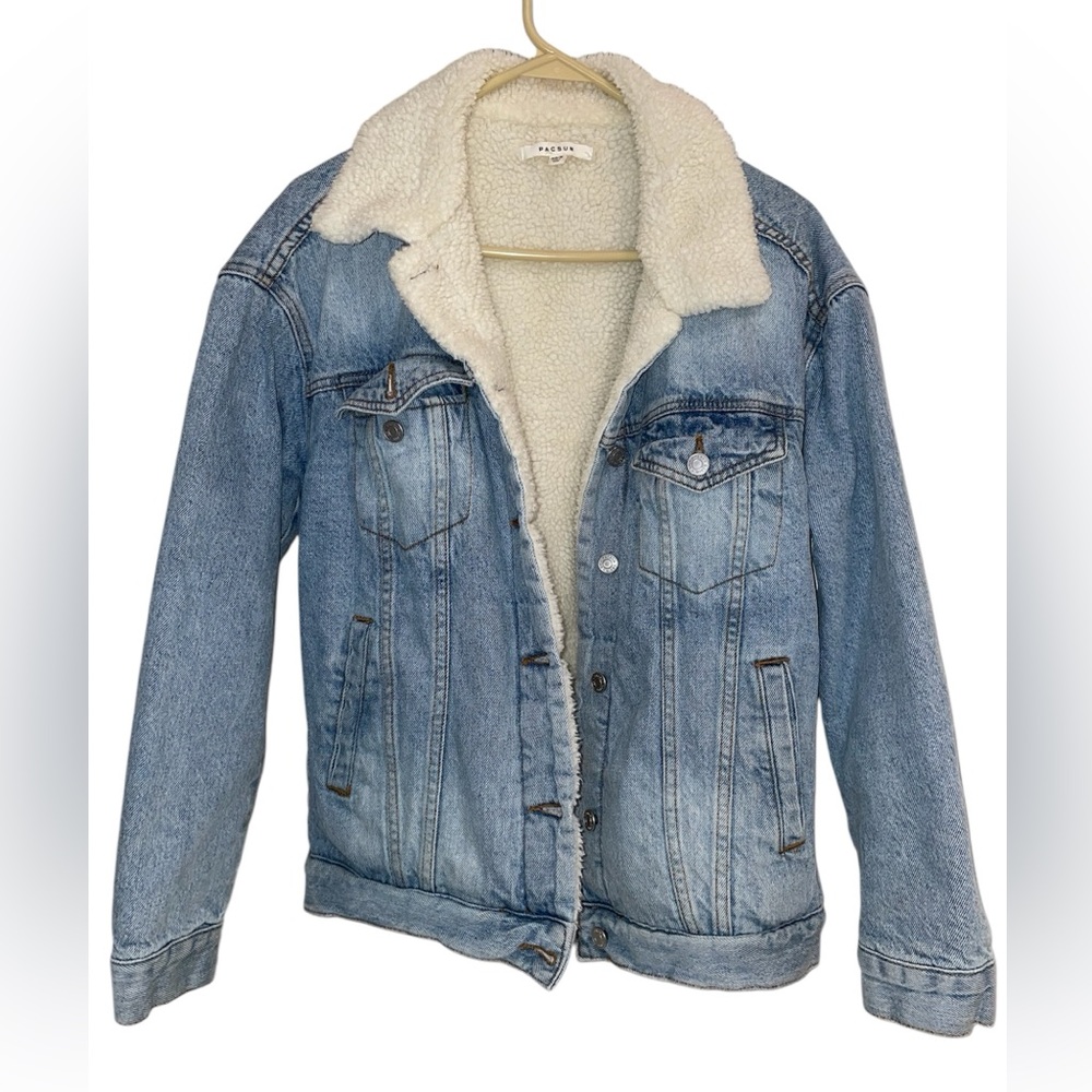 PacSun Light Blue Jean Jacket with Sherpa Lining (XS/S)